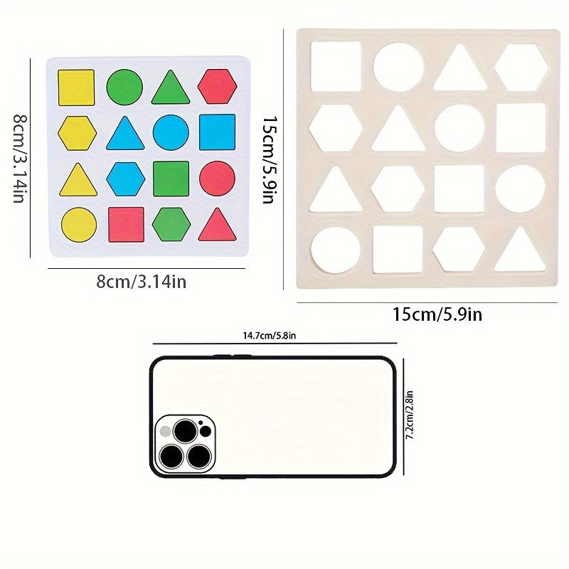 Wooden Geometric Matching Building Blocks Educational Toys