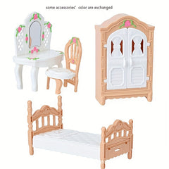 12-Piece Dollhouse Furniture Set for Bedroom Living Room Kitchen Bathroom