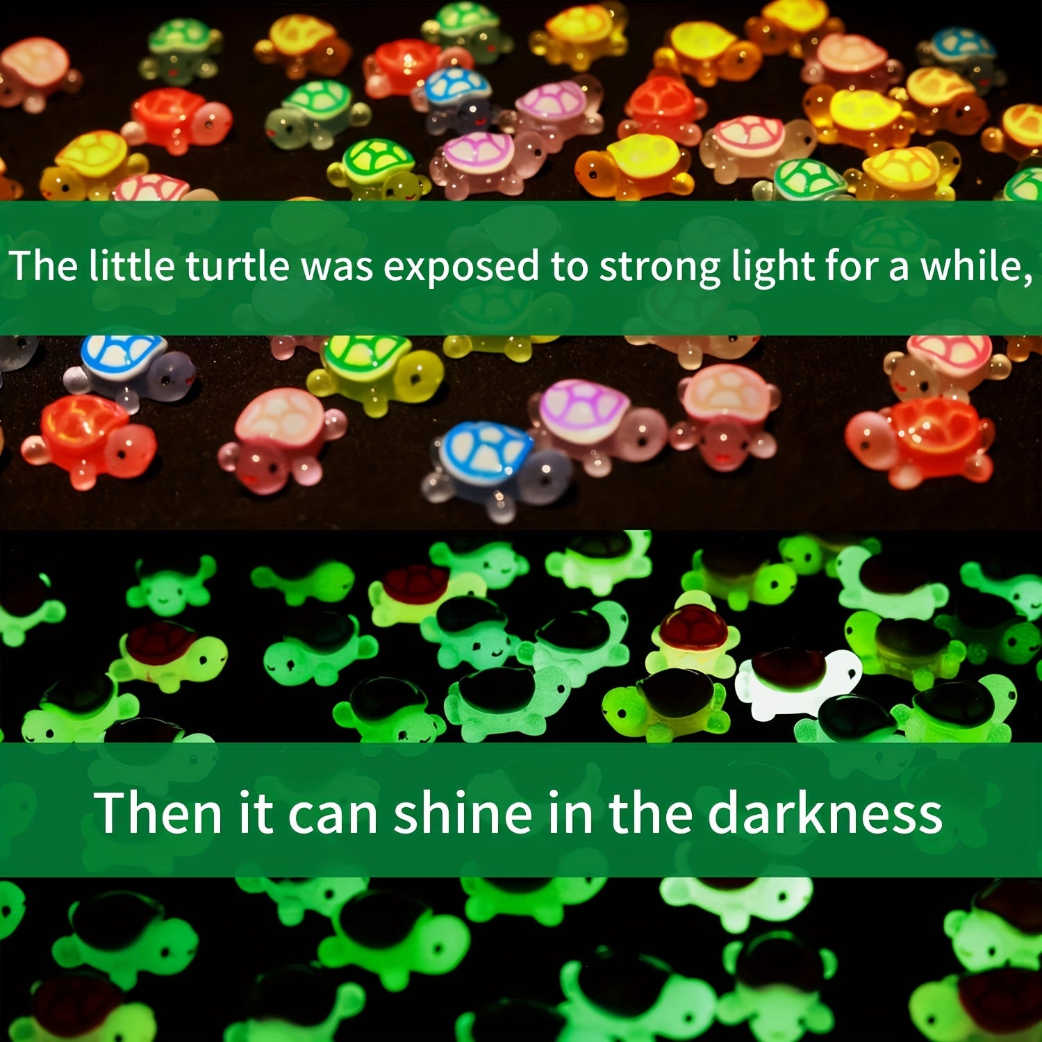 50pcs Mini Turtle Night Light Toy Set with Gift Bag Resin Duck Realistic Party