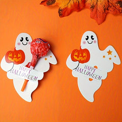 50pcs Halloween Ghost Pumpkin Lollipop Holders Party Favor Decor