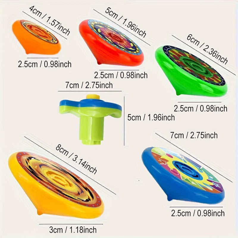 5pcs Colorful Spinning Toys for Group Play - Party Favors & Holiday Gifts