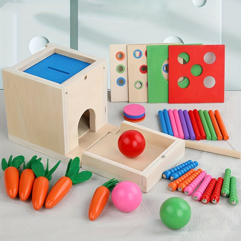 Early Education Wooden 6 in 1 Intelligence Toy