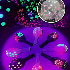 Neon Glow Balloons UV Blacklight Latex Balloons Mixed Polka Dot Reusable