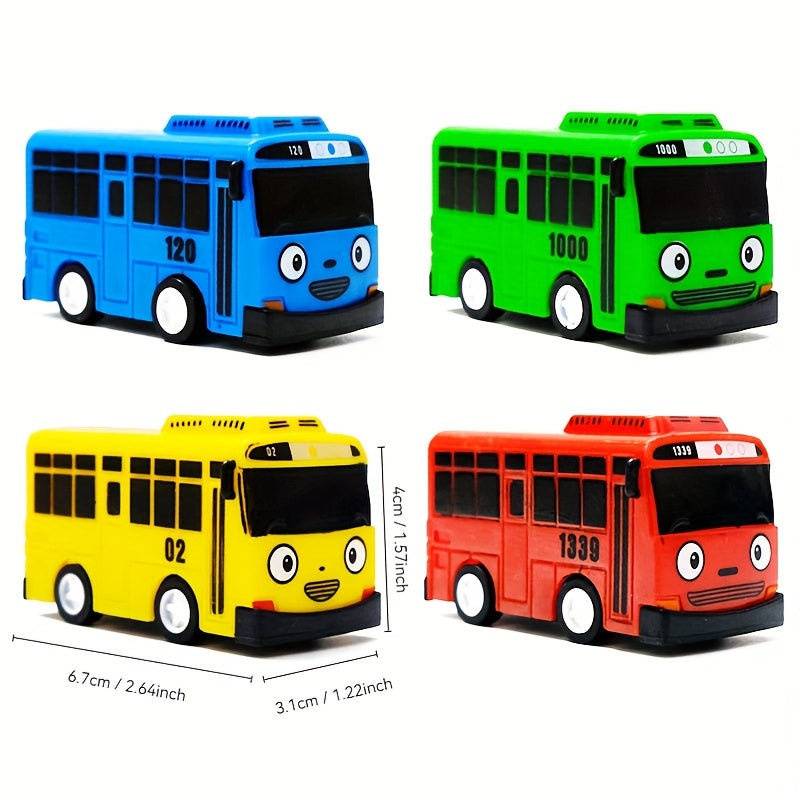 5pcs Colorful Mini Bus Set 1 64 Scale School Buses Durable Plastic Toy Vehicles