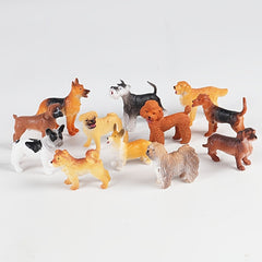 12PCS Mini Dog Figurines Playset Realistic Detailed Plastic Puppy Figures