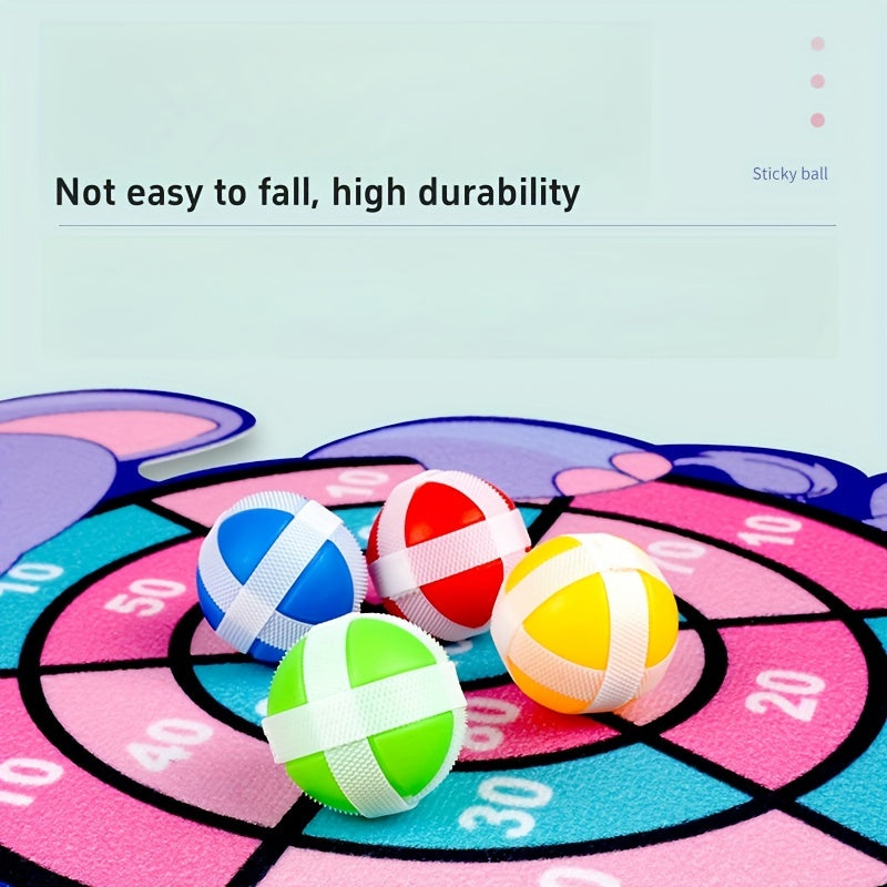 Animal Themed Dartboard Set for Kids Sticky Ball Game Ages 3-6