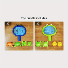 Fun Bath Time Buddies Colorful Fishing Net Water Play Animals Bathroom Toys