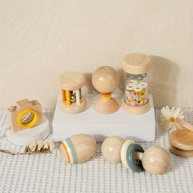 7pcs Kids Musical Toy Set Wooden Chew Toys Early Learning