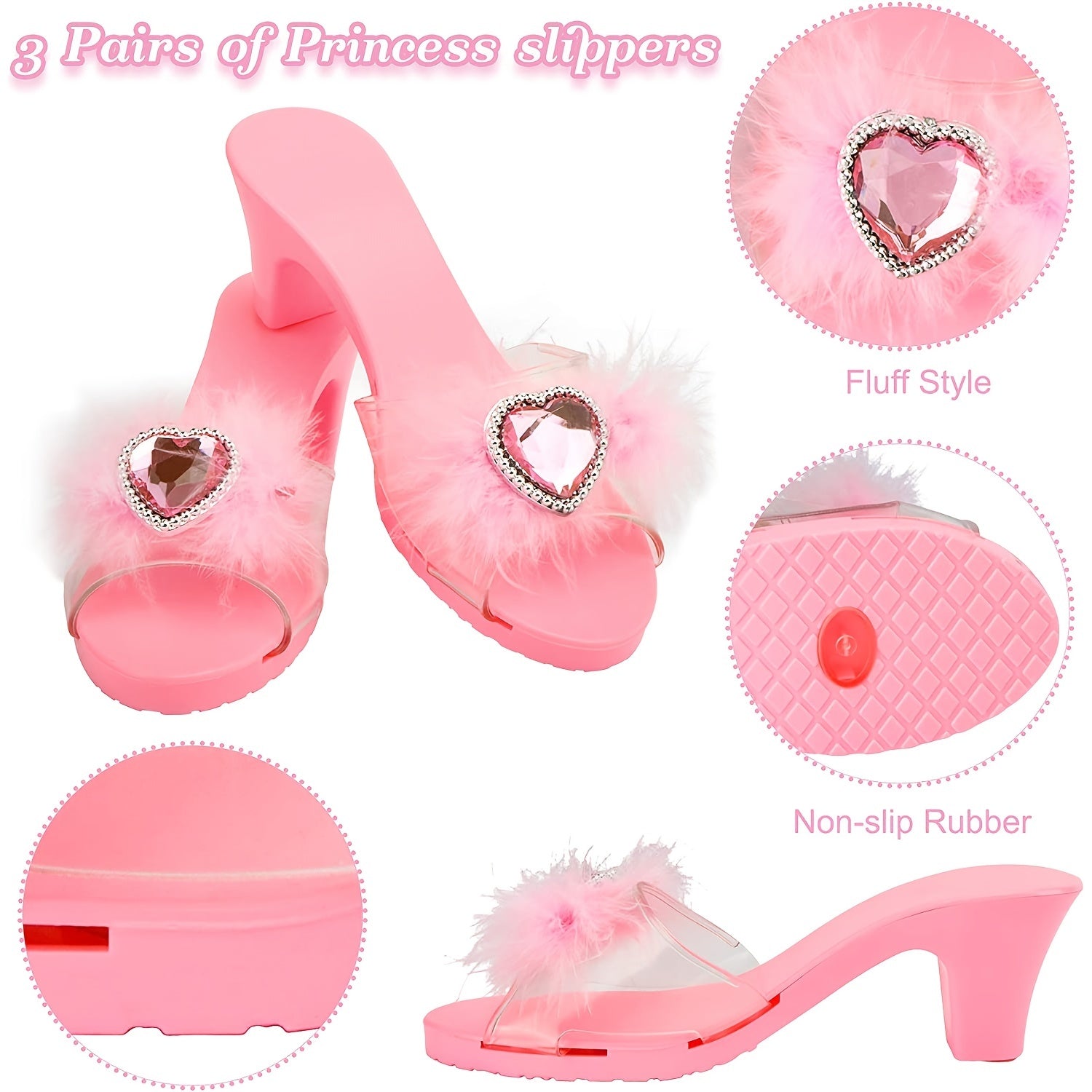 Princess Toddler Dress Up Shoes & Jewelry Set - 3 Pairs