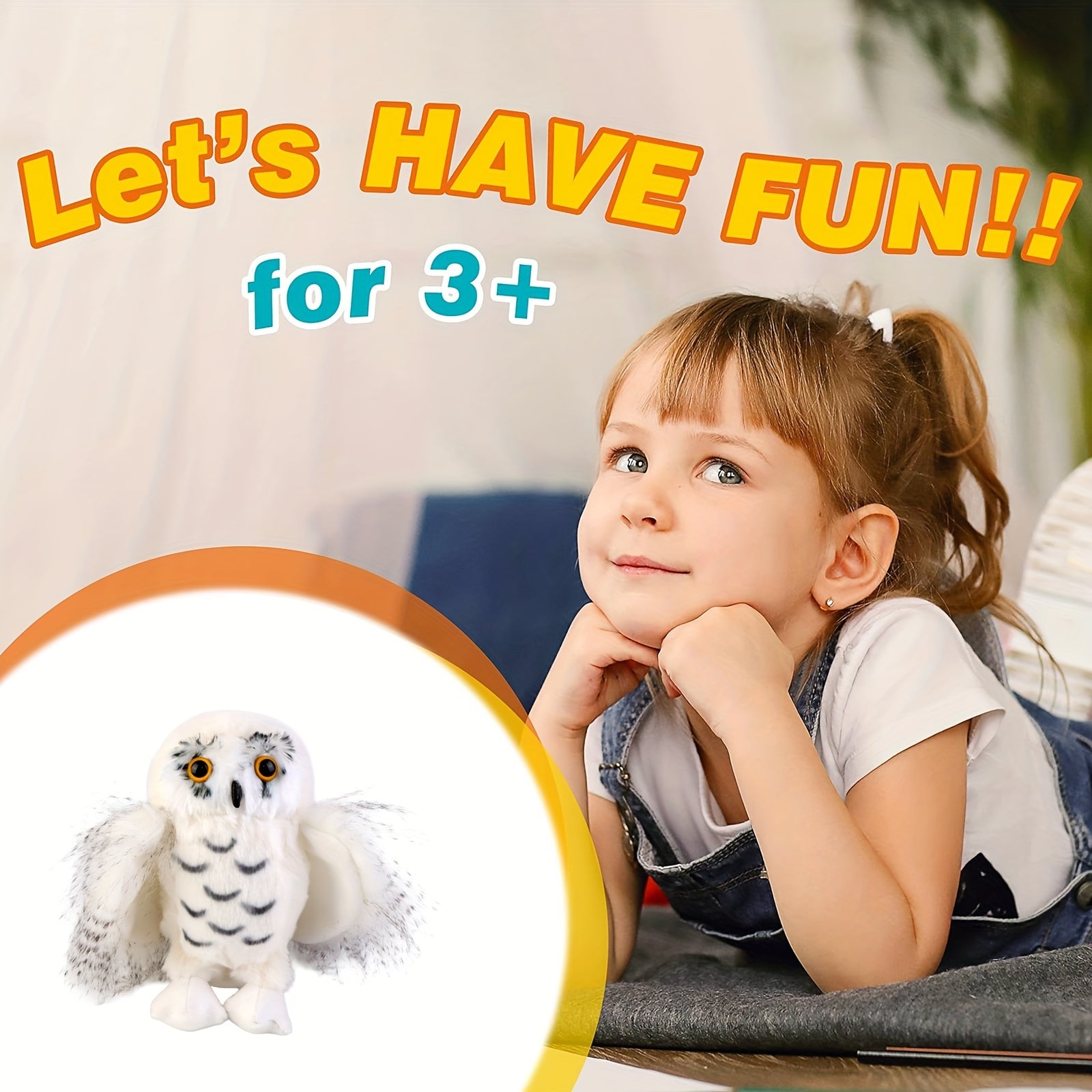 7.08in Snowy Owl Plushie for Kids Room Decor