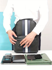 Stylish Cowhide Leather Backpack for Men - Durable & Spacious Travel Companion