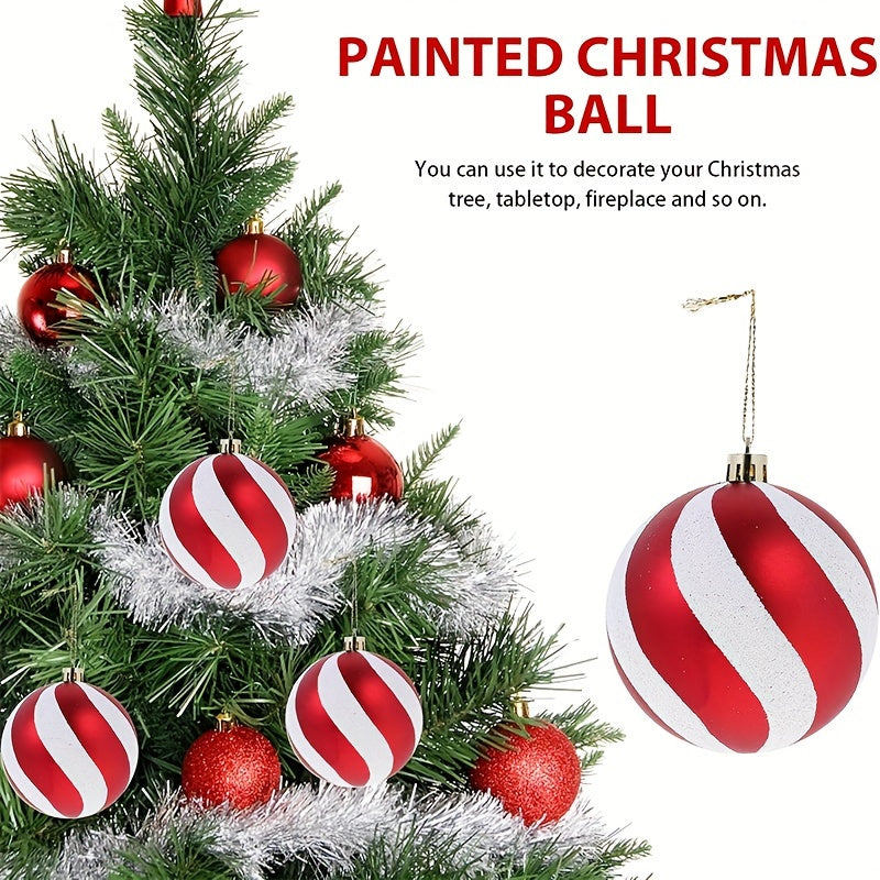 6pcs Christmas Tree Ornaments Shatterproof Plastic Decorations