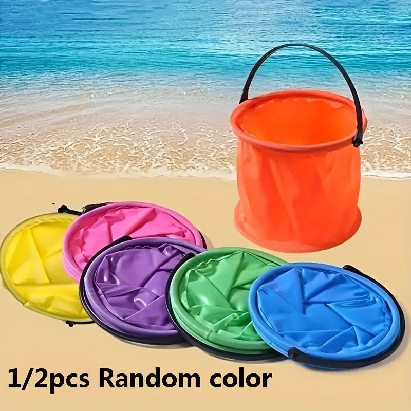 Mini Folding Beach Bucket Durable PVC Outdoor Garden Camping Travel Beach Picnic