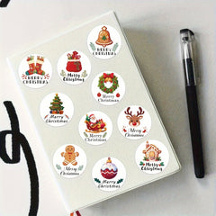 500 Christmas Roll Stickers for Laptop Envelopes Cups Seals