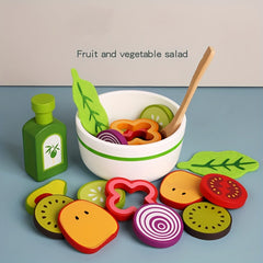 Wooden Salad Kitchen Toy Set - Fun Cognitive Puzzle Game