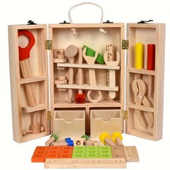 Wooden Children DIY Hand Lifting Tool Box Toy
