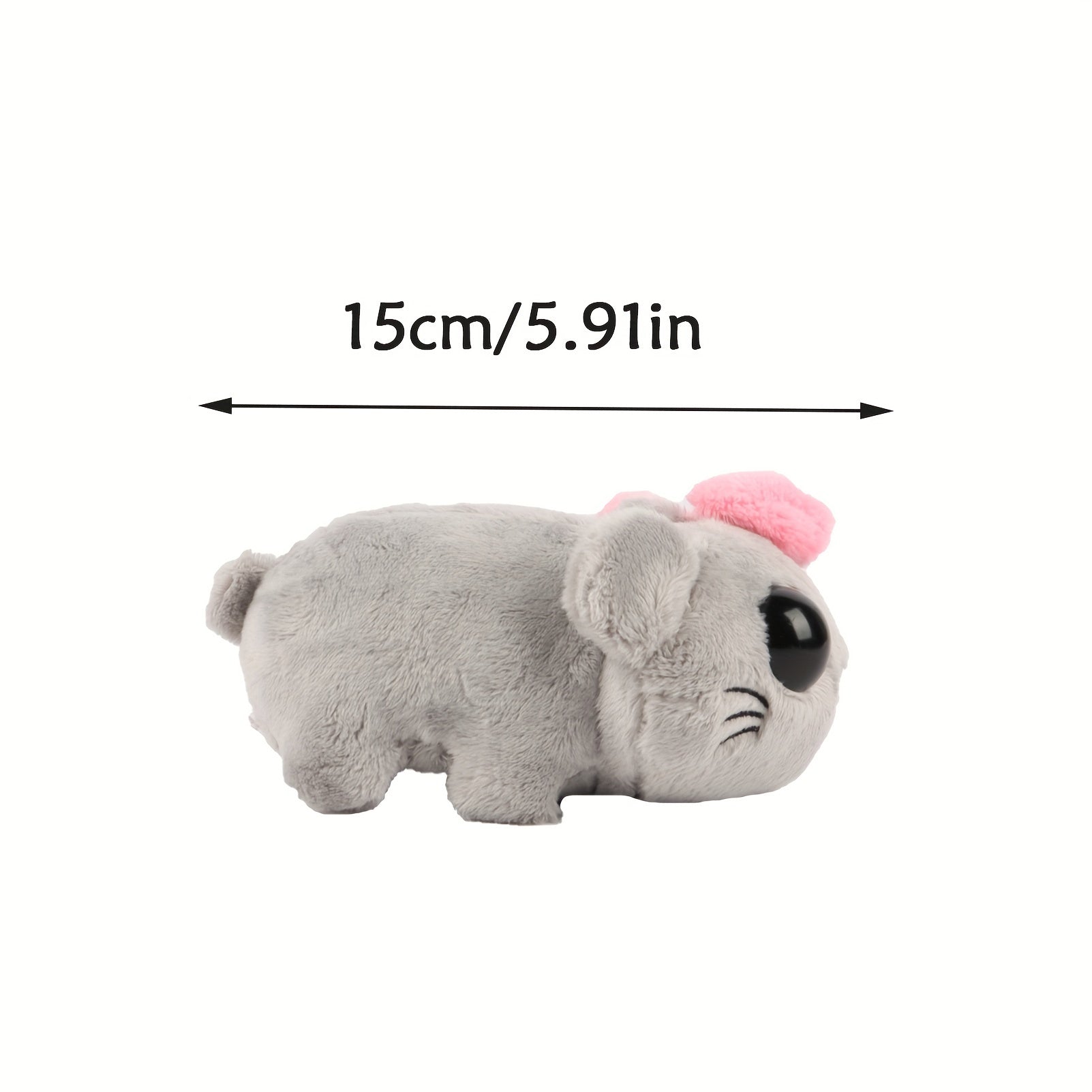 Grey Hamster Plush Toy Mini Mouse Stuffed Animal Gift & Decor