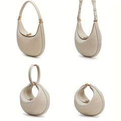 Women's Brown Crossbody Bag Solid Magnetic Closure Faux Leather Purse