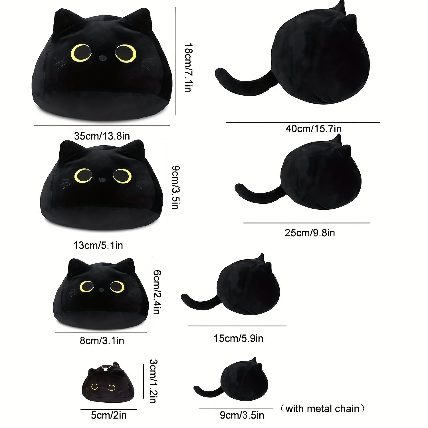 Cat Plush Toy Pillow Soft & Cuddly Stuffed Animal Gift for Cat & Friends