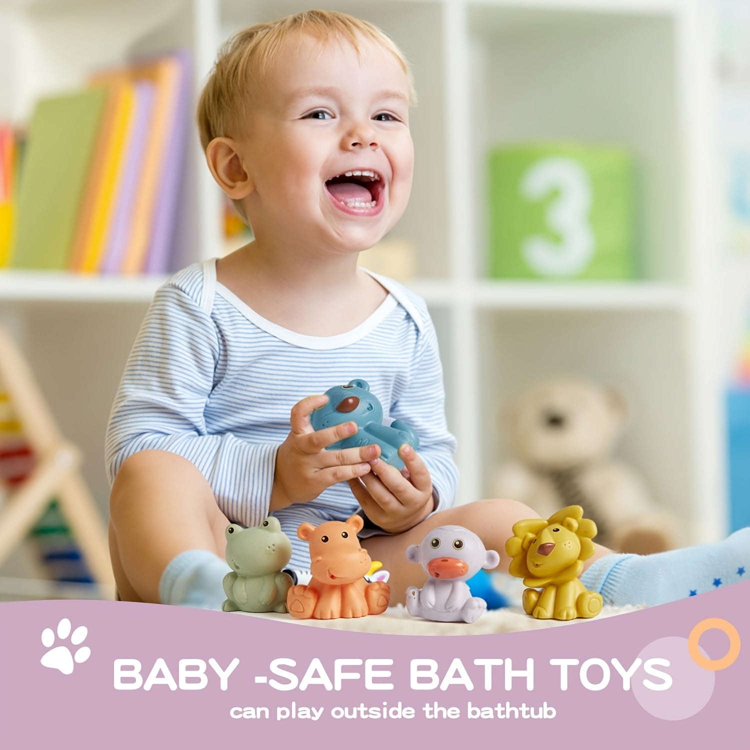 9pcs Animals Bath Toys Mold Bathtub Float Toy