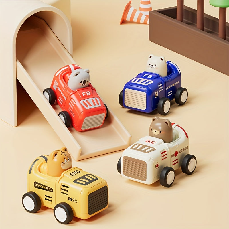 Animal Toy Cars - Perfect Gift for Youngsters - Durable Plastic - Red Yellow