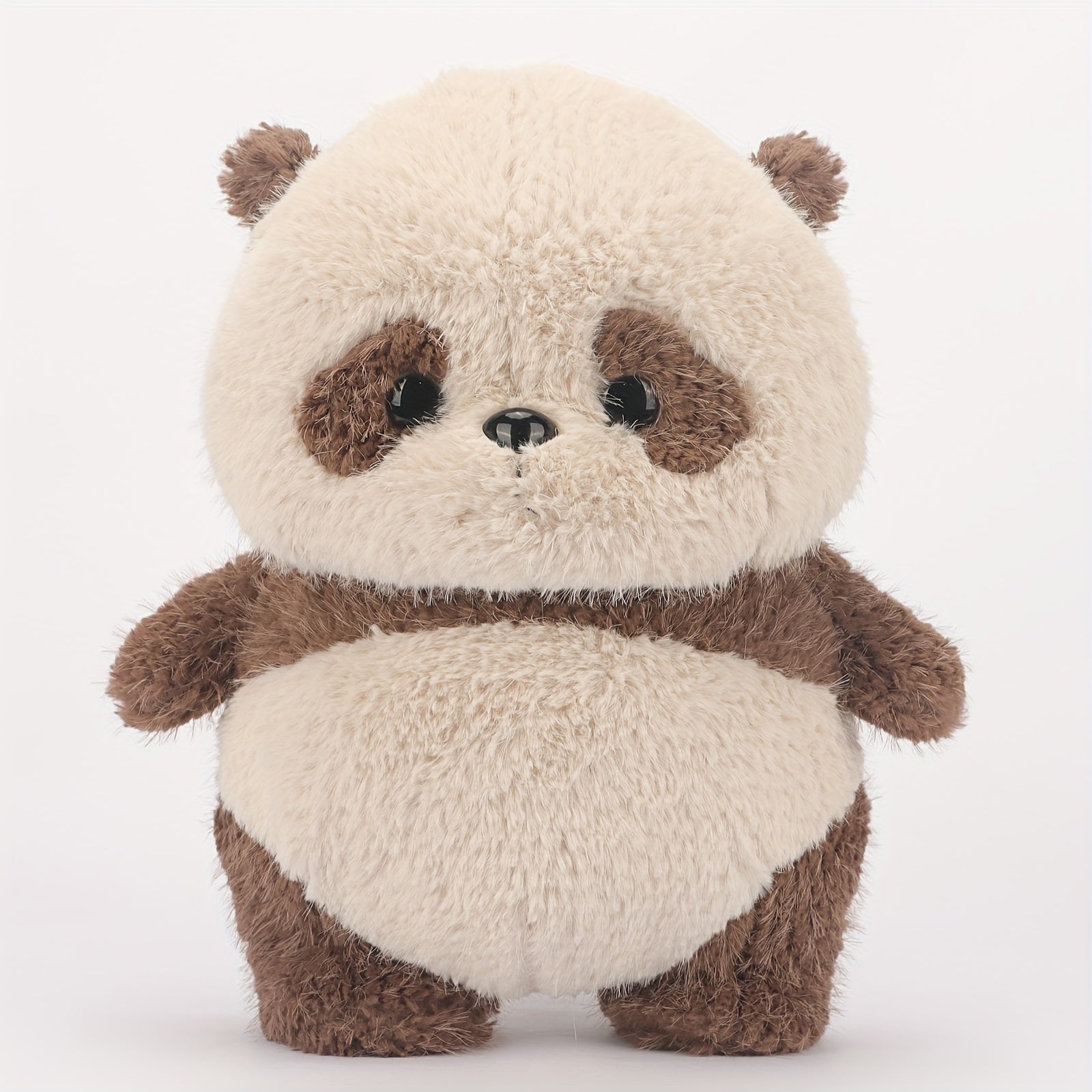 Adorable Brown Panda Plush Toy Soft Standable Stuffed Animal
