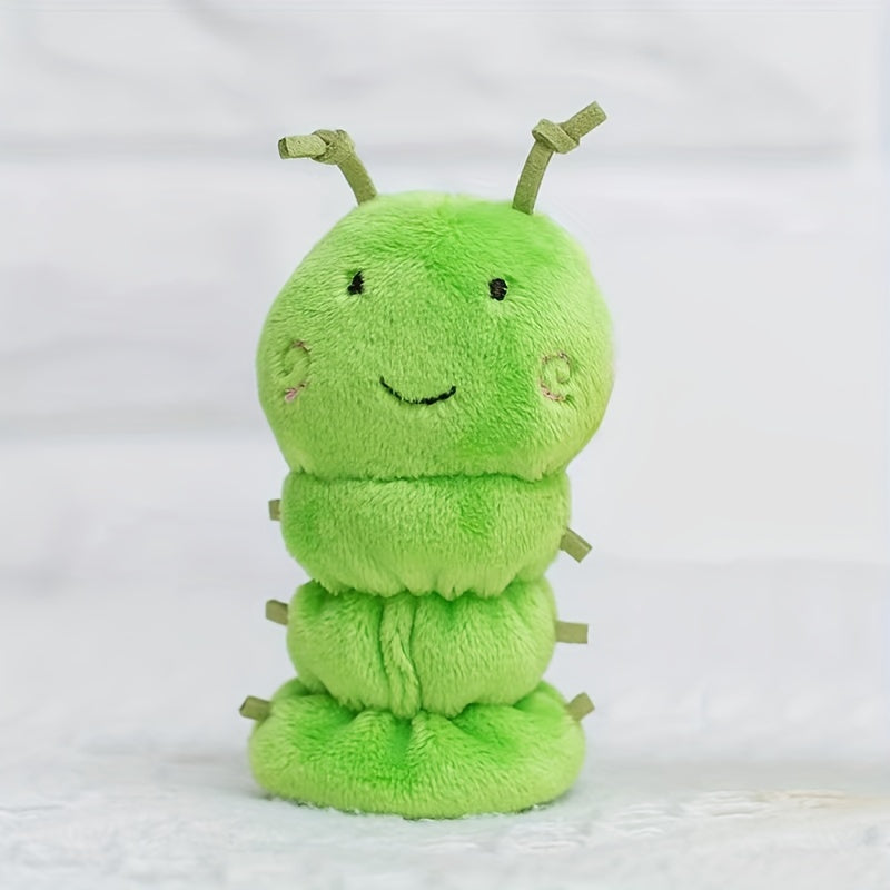 Plush Animal Finger Puppets Set: Zebra, Hippo, Kangaroo, Butterfly, Worm