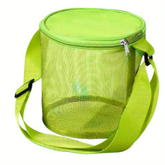 4pcs Beach Toys Mesh Bag Shell Collecting Adjustable Straps Zipper Sand Party Ac