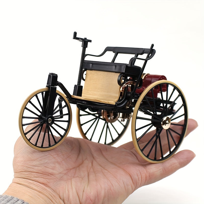 1/12 Vintage Classic Car No 1 Alloy Model Ornament Tricycle Holiday Gift