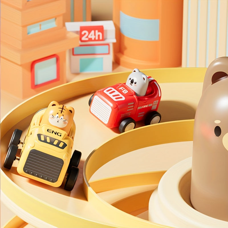 Animal Toy Cars - Perfect Gift for Youngsters - Durable Plastic - Red Yellow