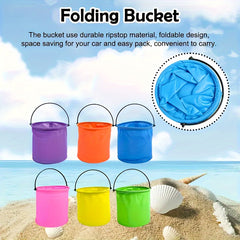 Mini Folding Beach Bucket Durable PVC Outdoor Garden Camping Travel Beach Picnic