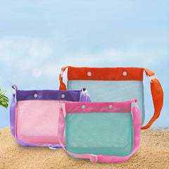 2pcs Mesh Beach Toy Bag Sand Toys & Seashell Collecting Ideal Pool Swim