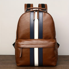 Stylish Cowhide Leather Backpack for Men - Durable & Spacious Travel Companion