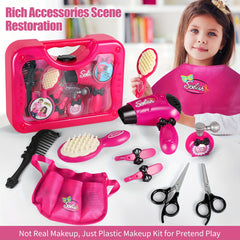 Girls Beauty Salon Set Pretend Play Stylist Hair Cutting Kit