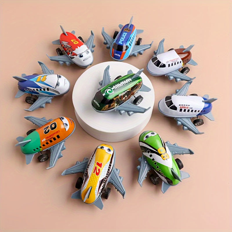 10pcs Mini Metal Airplane Set Inertia Powered for Party Favors