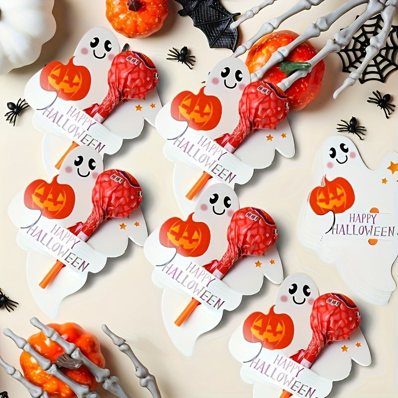 50pcs Halloween Ghost Pumpkin Lollipop Holders Party Favor Decor