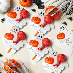 50pcs Halloween Ghost Pumpkin Lollipop Holders Party Favor Decor