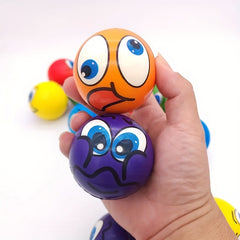 6 Pack Cartoon Stress Relief Balls Mixed Emotional Expression Squeeze Toys
