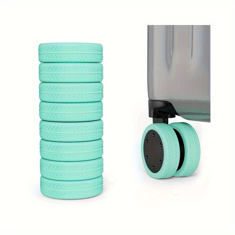 8pcs Luggage Wheel Covers Set Anti Slip Noise Reduction