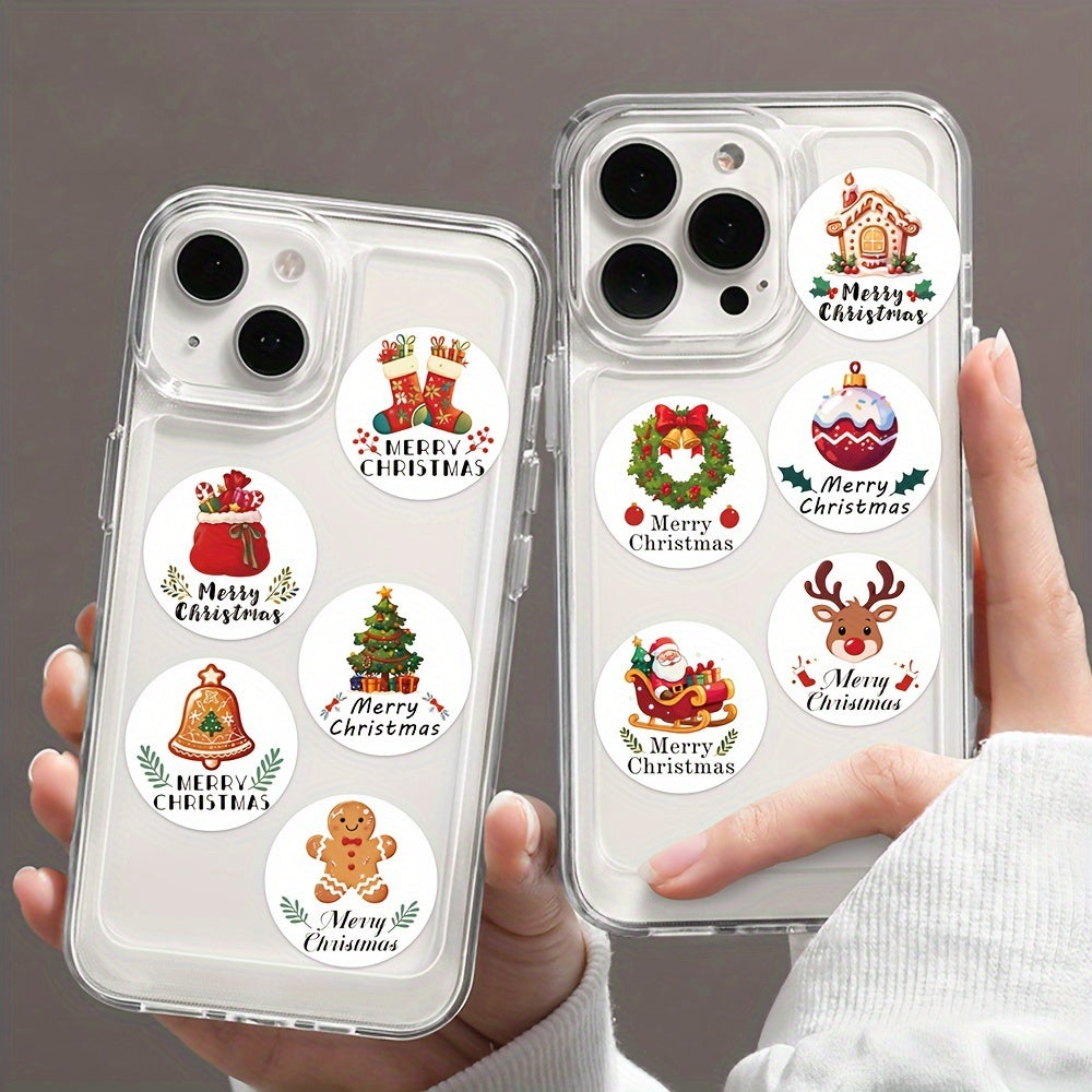 500 Christmas Roll Stickers for Laptop Envelopes Cups Seals