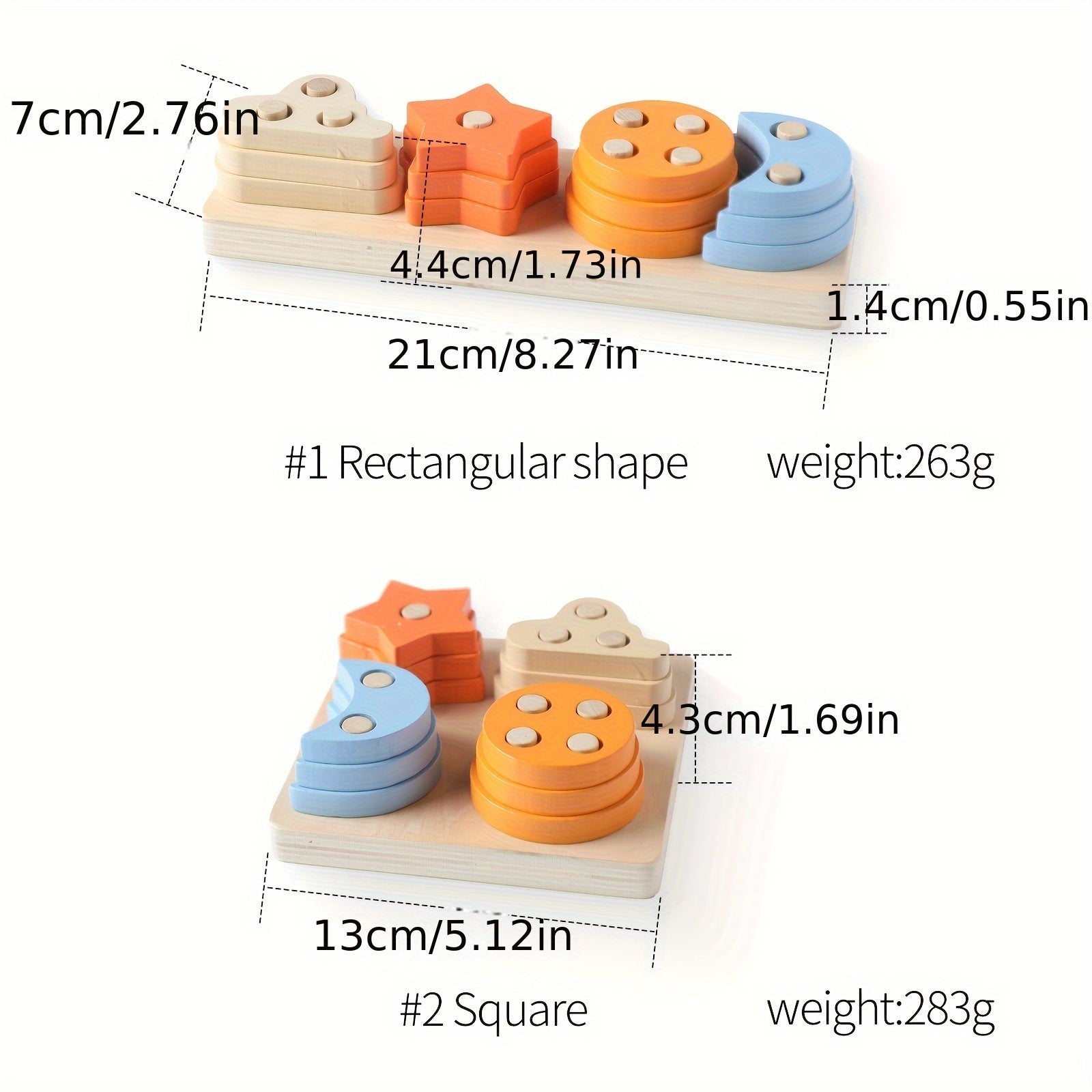 Wooden Geometric Shape Matching Column Group Toys