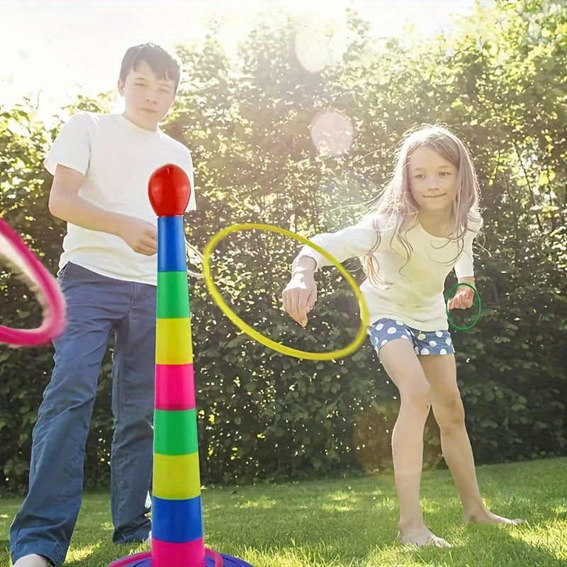 Ring Toss Game Set Durable Plastic for Outdoor Parties Ideal Gift
