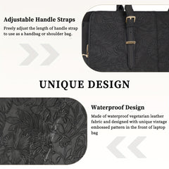 Waterproof PU Leather Laptop Work Bag for Women