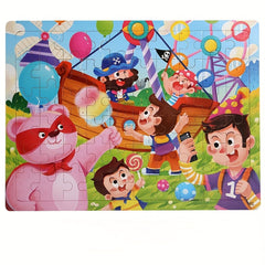 Wooden Jigsaw Puzzle Set for Kids - Cartoon & Animal Themed Toy