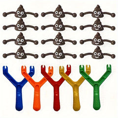 Funny Prank Poop Slingshot Toy Set 6 Pack for Kids Mixed Novelty Gag Gift Poo La