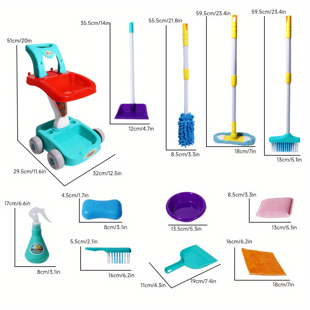 Children's Cleaning Set with Broom Mop Dustpan Brush - Educational Toy