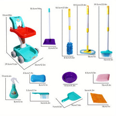 Children's Cleaning Set with Broom Mop Dustpan Brush - Educational Toy