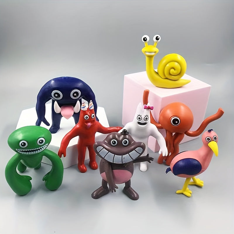 8pcs Colorful Game Animal Figurine Set for Desk Decor