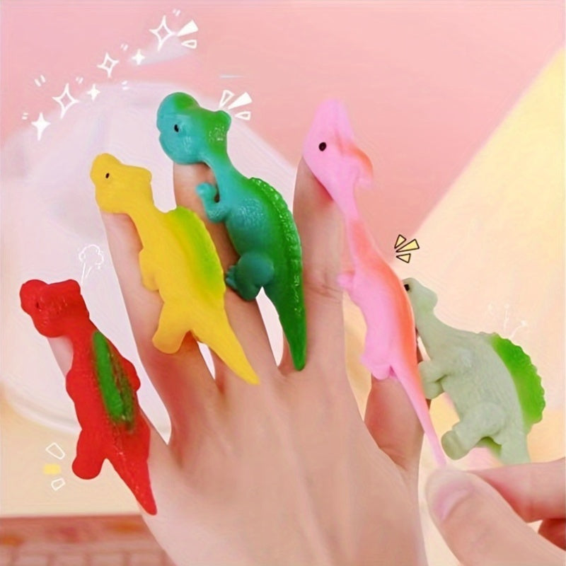 Dino Slingshot Finger Toys TPR Material Puppet Dinosaurs Catapulted Fun Prank