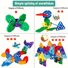 Snowflake Building Blocks DIY Puzzle Educational Toy for Kids